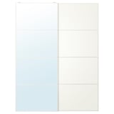 An AULI sliding door with mirrored and multi-finish panels.