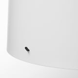White table lamp with plug, durable, sleek design.