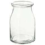 BEGÄRLIG clear glass vase, handcrafted, rounded shape.
