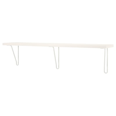 BERGSHULT wall shelf, white, simple & modern. Made of particleboard & steel.