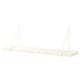 Berghsult white wall shelf, rectangular, beveled edge, metal brackets.
