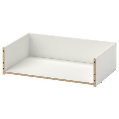 BESTÅ white drawer frame, rectangular shape, wooden sides.