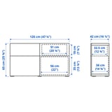 Illustration with measurements for the product: BESTÅ.