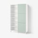 BESTÅ Storage combination with doors, white/Hjortviken pale grey-green, 120x42x202 cm