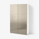 BESTÅ Storage combination with doors, white/Riksviken light bronze effect, 120x42x193 cm
