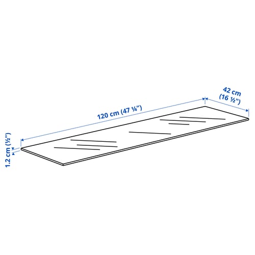 Illustration with measurements for the product: BESTÅ.