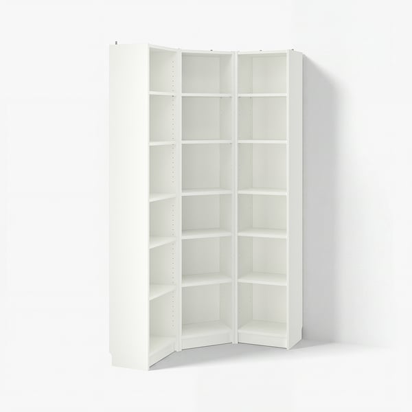 BILLY Bookcase combination/crnr solution, white, 95/95x28x202 cm
