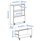 Illustration with measurements for the product: BILLY.