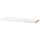 A white BILLY bookshelf shelf made of particleboard, plastic edging, and paper foil. It is rectangular and designed for adjustable storage.