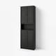 BILLY / OXBERG Bookcase w doors/extension unit, black oak effect, 80x30x237 cm