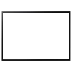 Black rectangular frame, minimalistic design, made of recycled aluminum, suitable for various canvas sizes.