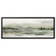 BJÖRKSTA Picture with frame, green nature/black, 140x56 cm