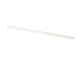 A white BOAXEL mounting rail used for straight installation, made of galvanized steel.