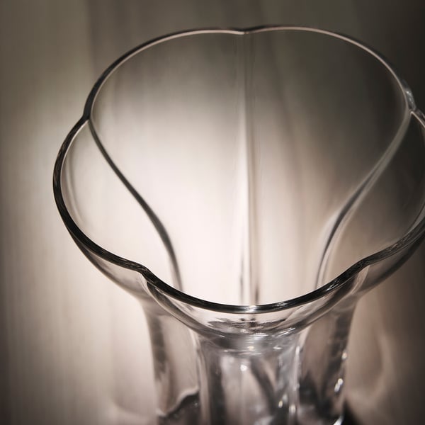 DOFTRIPS Vase, clear glass, 18 cm