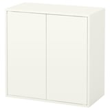EKET storage cabinet, white. Simple, rectangular, versatile design. Two-door, minimalist style.