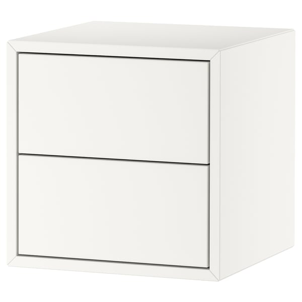 White EKET storage unit, square, minimalist.