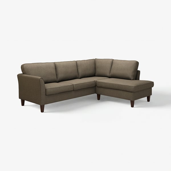 EKHOLMA Corner sofa, 4-seat with open end, Kilanda grey-brown