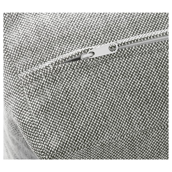 Closeup of EKTORP sofa zipper, showcasing durable fabric texture and quality construction.