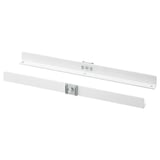 Two white metal ELVARLI brackets, rectangular, horizontal, aluminum, adjustable.