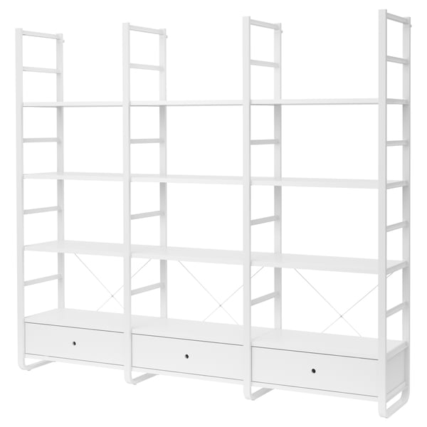 ELVARLI shelving: white, modern, adjustable shelves & drawers