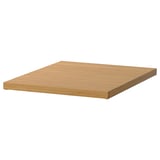 An ELVARLI shelf in a light brown color made of bamboo. It has a simple, rectangular design, ideal for storage.