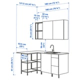 Illustration with measurements for the product: ENHET.