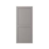 A grey ENHET cabinet door with a modern, rectangular design made of fibreboard and plastic foil.
