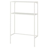 White ENHET storage shelf with two metal shelves.
