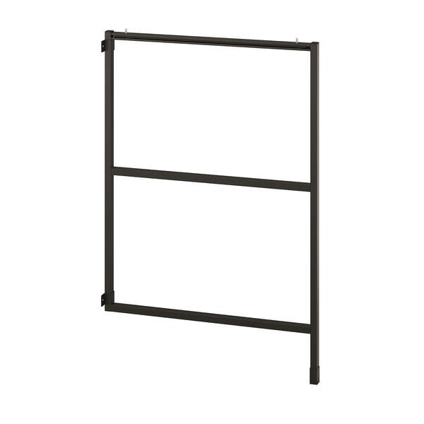 Black ENHET metal frame, square shape with horizontal bars, sturdy design for support.