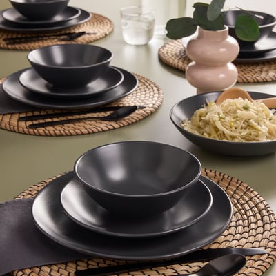 FÄRGKLAR Bowl, matt dark grey, 16 cm