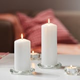FENOMEN Unscented pillar candle, white, 14 cm