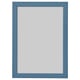 Option: A blue square FISKBO picture frame. Its simple and modern with a plastic front for safety.