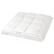 Option: A white fjällräven duvet with a box-stitch pattern, folded neatly, filled with duck down and feathers.