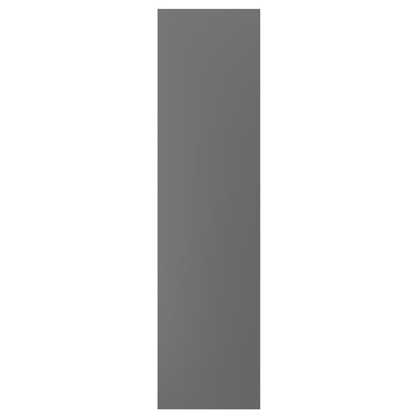 A tall, dark grey rectangular panel with smooth, flat edges. It is made of particle board, covered with plastic foil on both sides.