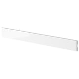 White glossy kitchen plinth, sleek rectangular shape.