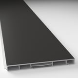 Modern kitchen plinth, sleek black finish. Recycled plastic, durable design.