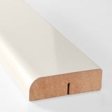 White fiberboard kitchen trim, smoothly finished, designed for cabinet edges.