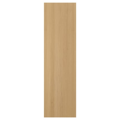 A vertical wooden panel named FORSBACKA in light brown oak finish, showcasing a sleek and natural design.