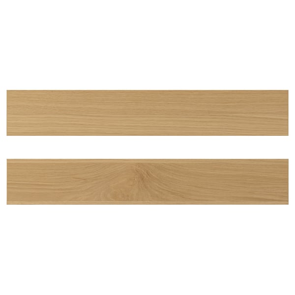 Two horizontal oak veneer panels, warm brown color, rectangular shape, simple modern design.