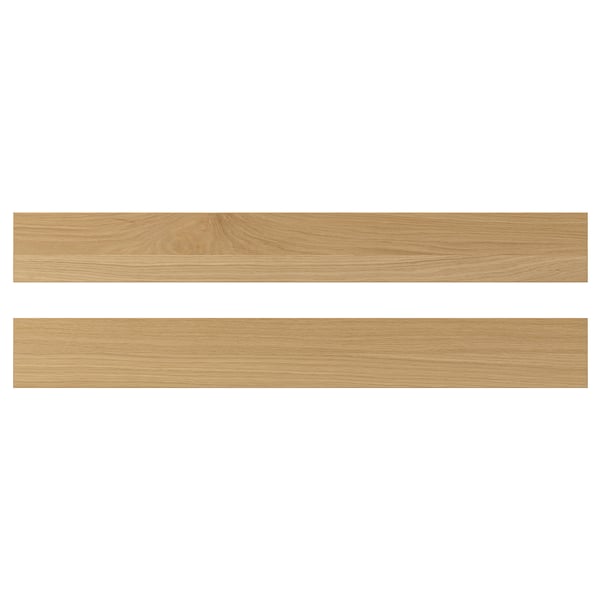 FORSBACKA oak veneer drawer fronts, warm brown, rectangular, classic beveled edges.