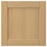 FORSBACKA oak cabinet door. Warm, natural wood, square, solid design with beveled edges. Classic and traditional look.