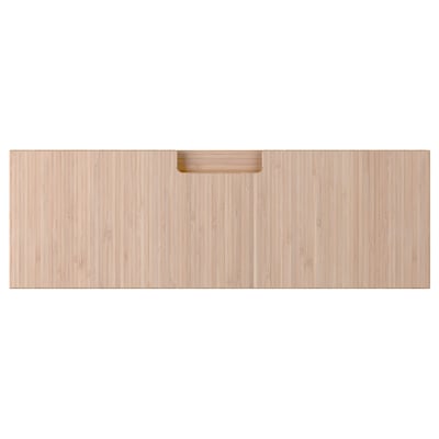 Light wooden cabinet with simple, handle-free design.