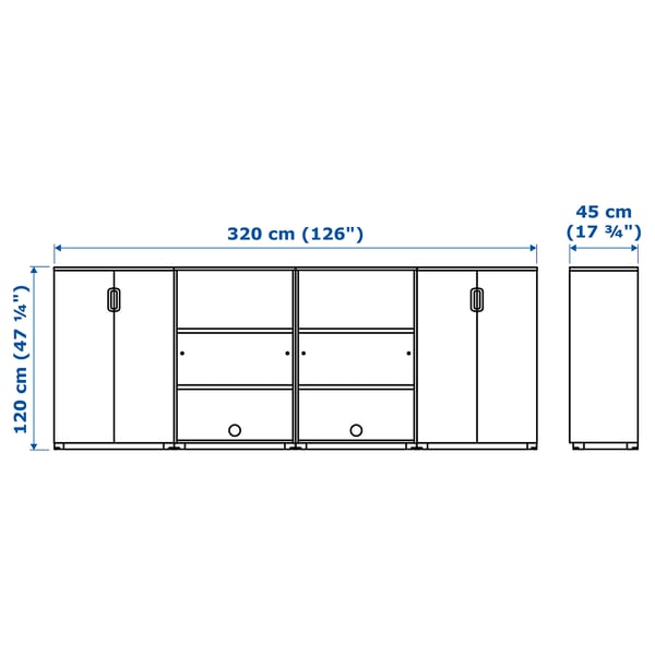 Illustration with measurements for the product: GALANT.