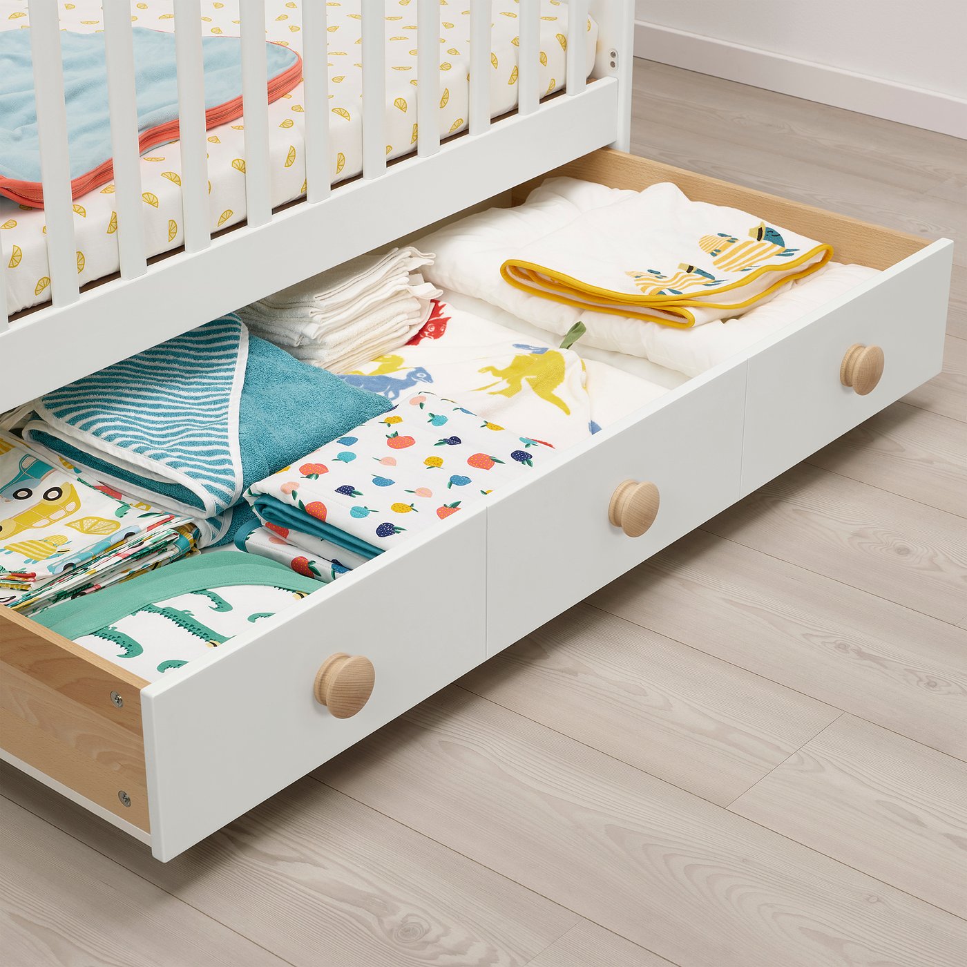 GONATT cot with drawer, white, 60x120 cm IKEA Belgium