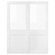Option: GRIMO white sliding wardrobe doors with glass panels.