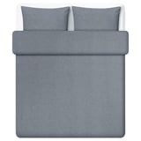 A gray grovsnarja duvet cover set in cotton flannel. It zipper closures for the cover and cases, providing a cozy, neutral, and soft appearance.