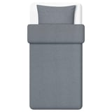 A GROVSNÄRJA duvet cover in gray. Made of cotton, it a zipper closure and soft, brushed fabric for warmth.