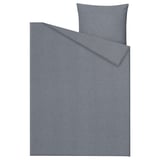 Grovsnarja bedding set in grey. Includes soft duvet cover and pillowcase with zipper closures, made from 100% cotton.