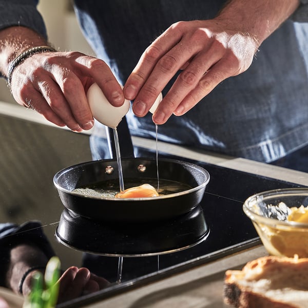 GULDÖRING Frying pan, non-stick coating stainless steel/black-grey, 16 cm