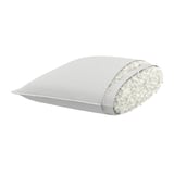 A white GULKAVLE pillow, triangular-shaped, with a soft cotton cover and feathers/ down filling.